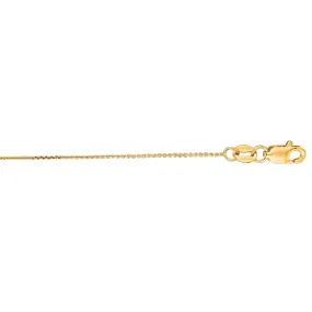 14K Gold .5mm Diamond Cut Flat Cable Chain