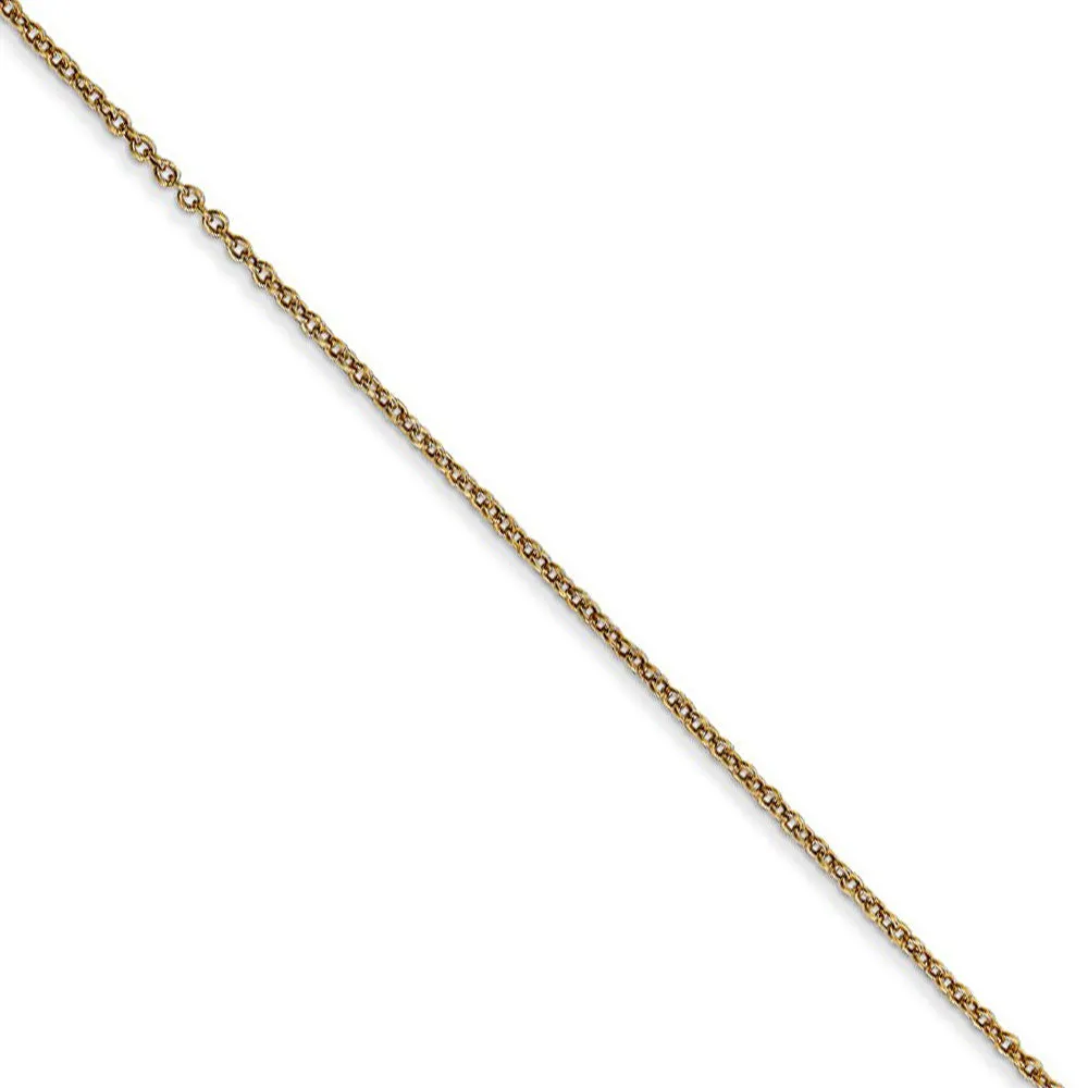 14k Yellow Gold and Rhodium Polished Rose Slide, 10mm Necklace