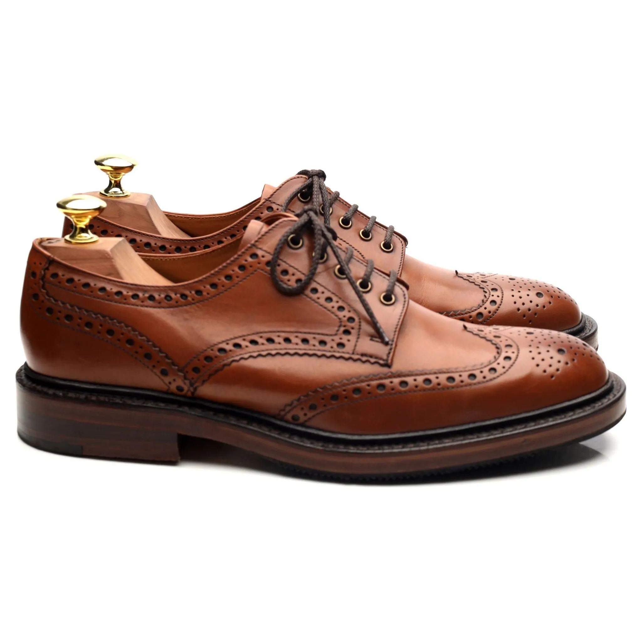 1880 'Chester' Brown Leather Derby Brogues UK 7.5 F