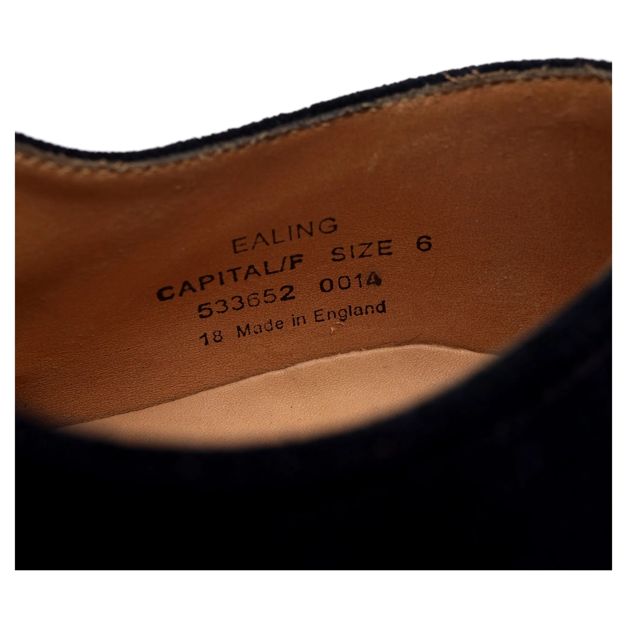 1880 'Ealing' Navy Blue Suede Split Toe Derby UK 6 F