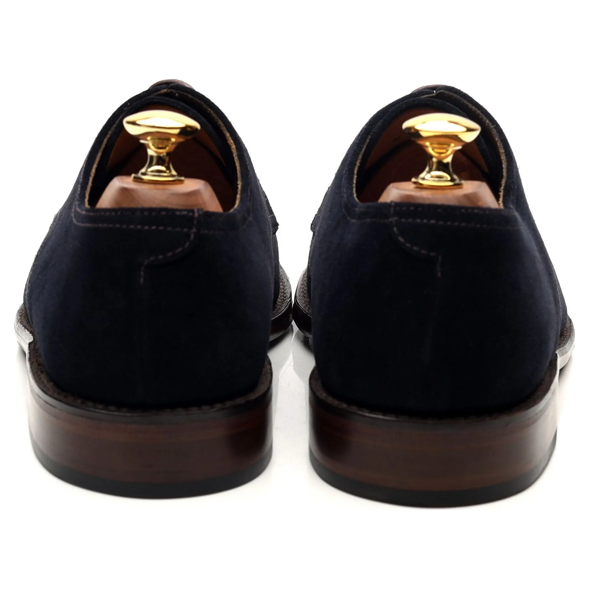 1880 'Ealing' Navy Blue Suede Split Toe Derby UK 6 F