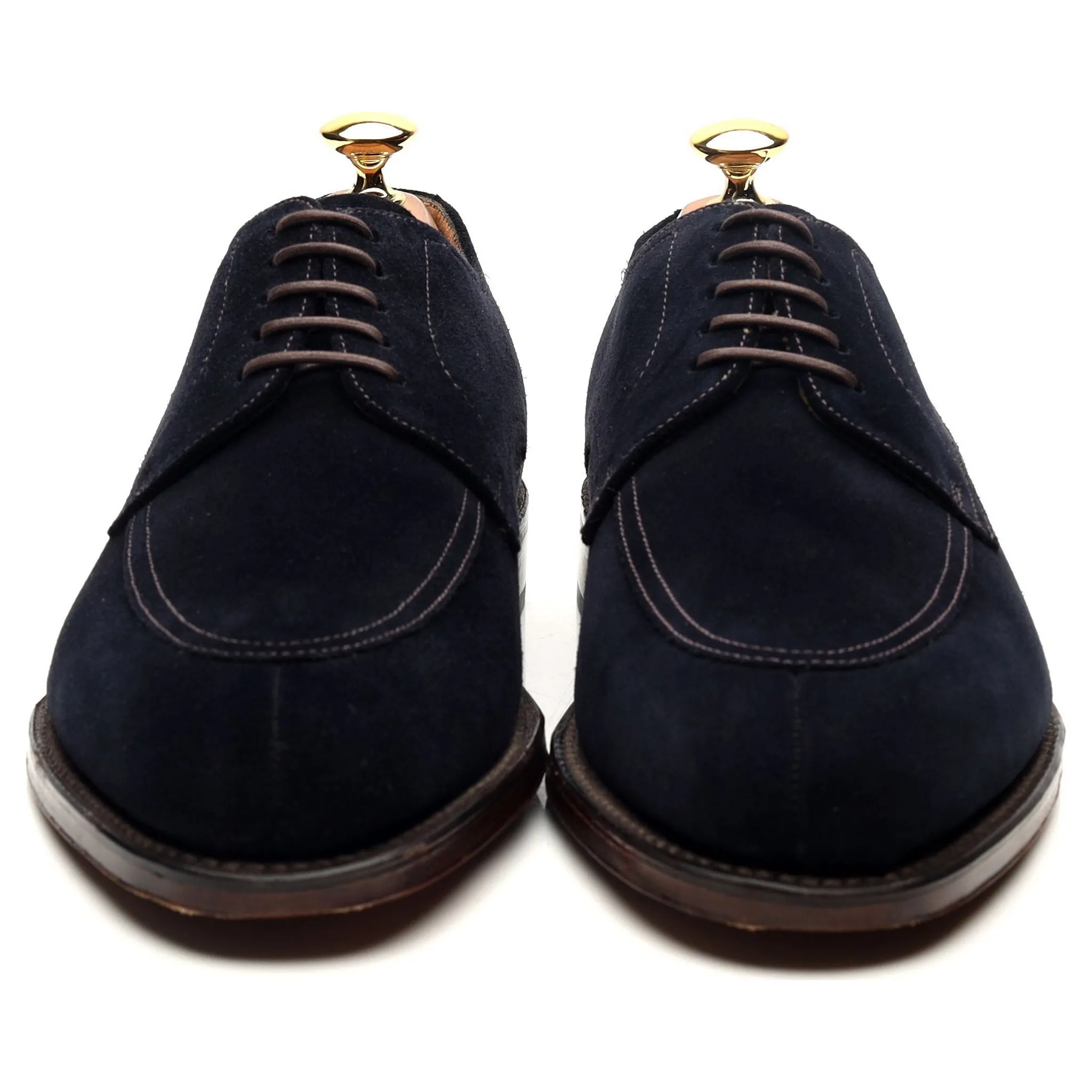 1880 'Ealing' Navy Blue Suede Split Toe Derby UK 6 F