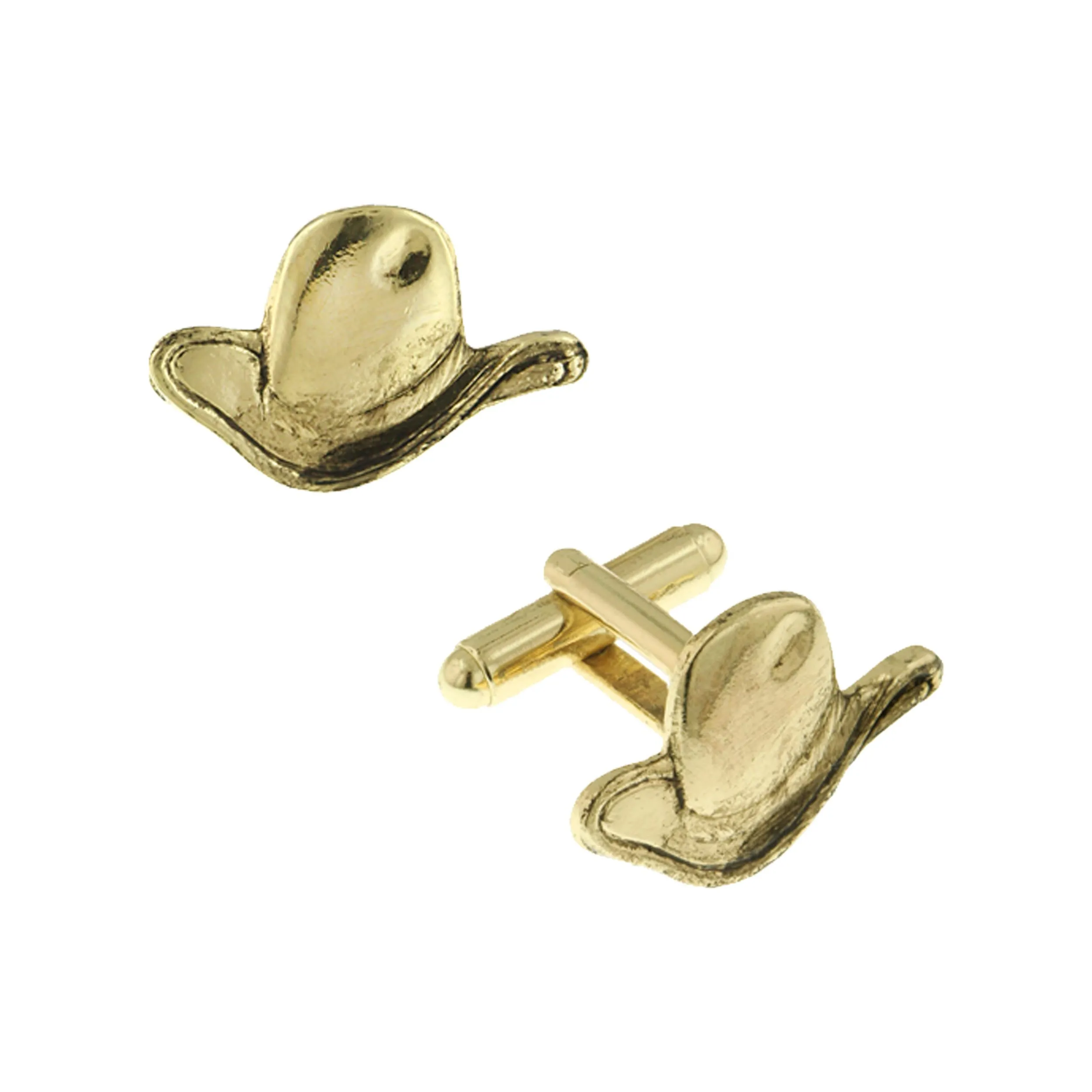 1928 Jewelry® 14K Gold Dipped Cowboy Hat Cufflinks