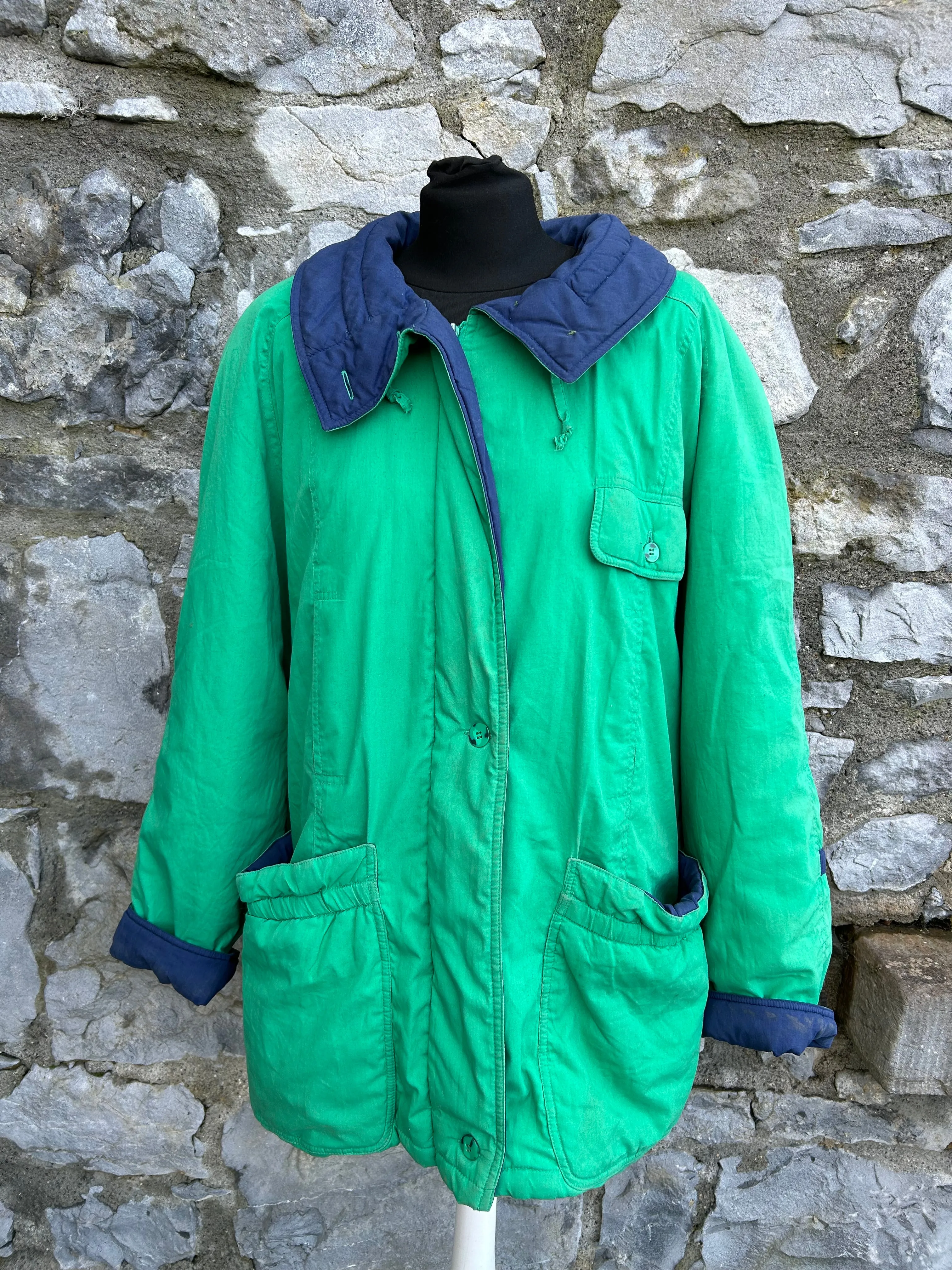 1980s vintage green jacket in UK size 12.