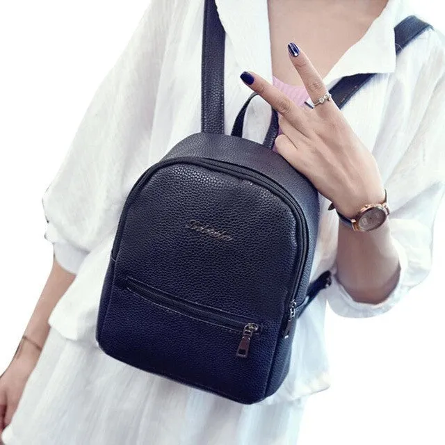 2017 Women Backpack Girls Leather School Bag Travel Backpack Satchel Women Shoulder Bags Rucksack #LREW