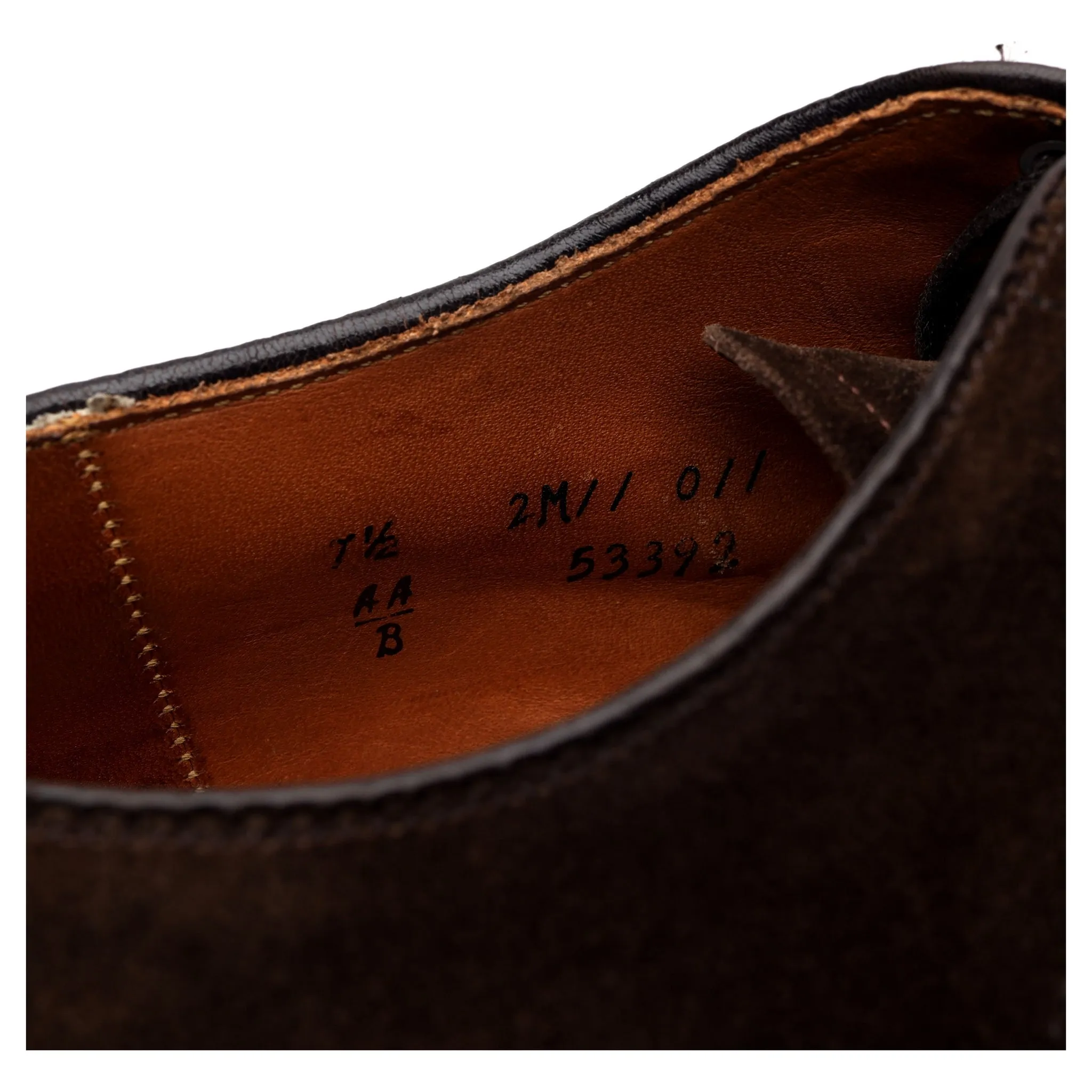 '53393' Dark Brown Suede Derby UK 7 US 7.5 B