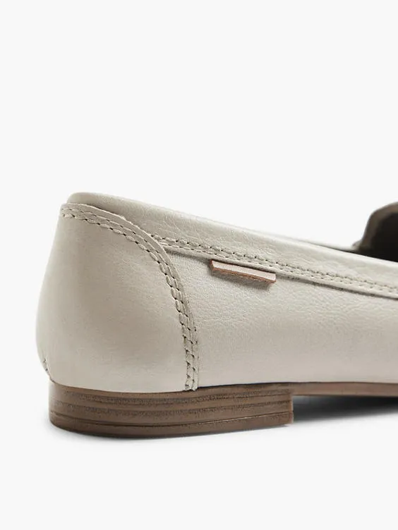 Light Grey Leather Moccasins