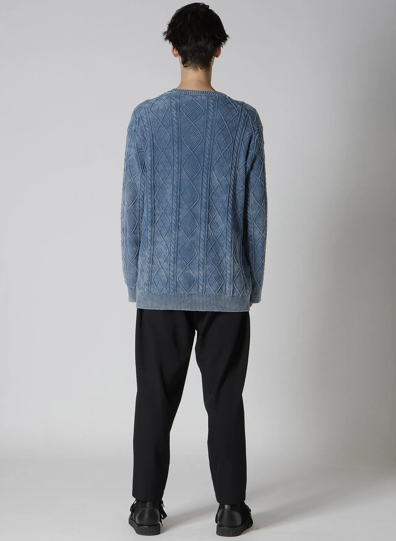 7G ALAN DISCHARGE ROUND NECK KNIT