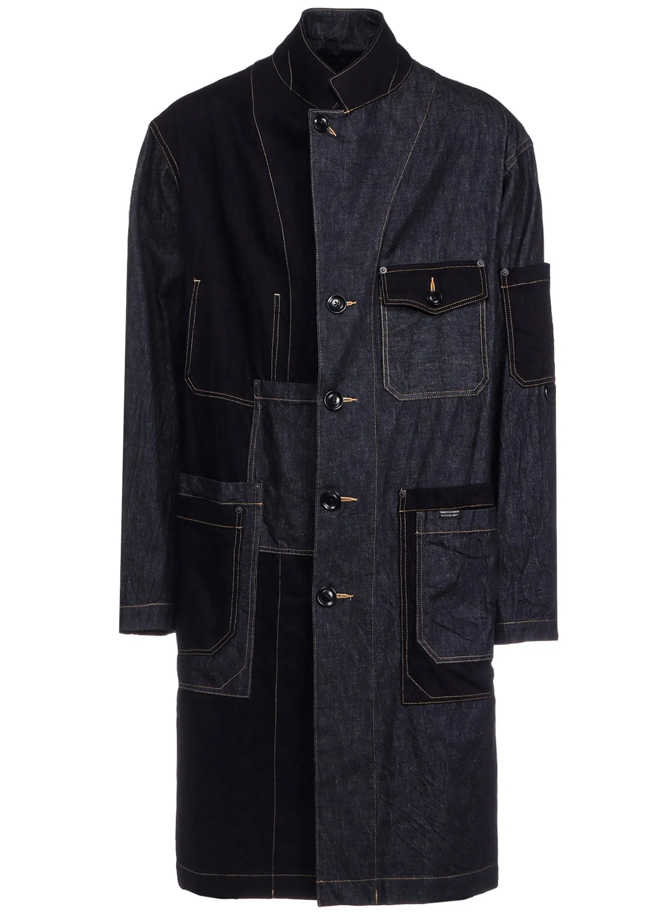 7OZ DENIM CRAZY PATCHWORK SHOP COAT