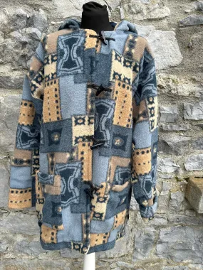 90s vintage patchwork fleece coat size UK 14