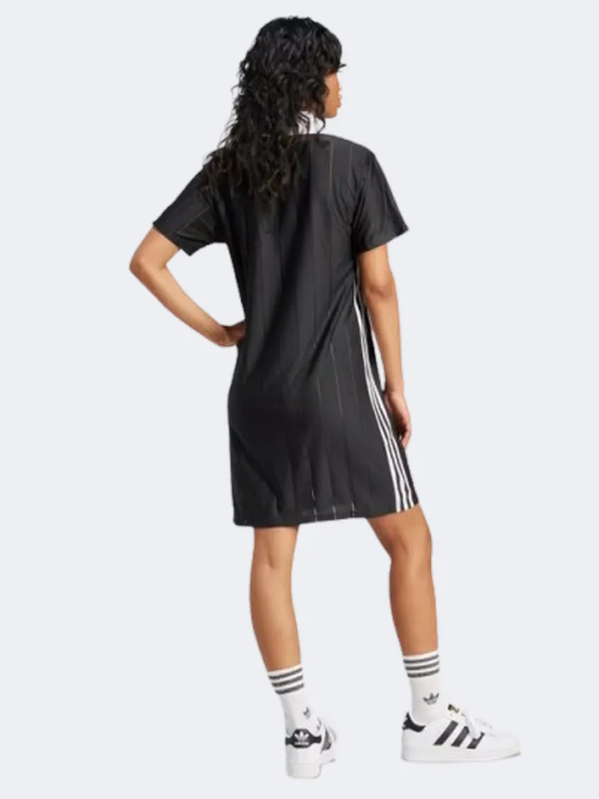 Adidas Adicolor 3 Stripes Pinstripe Women originals Dress Black