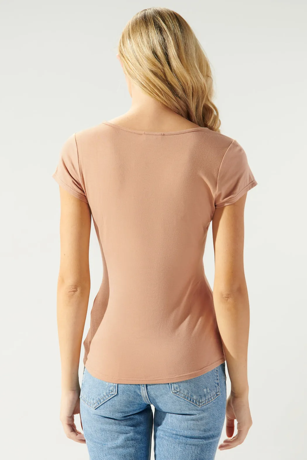 All For You Square Neck Tee Jersey Knit Top