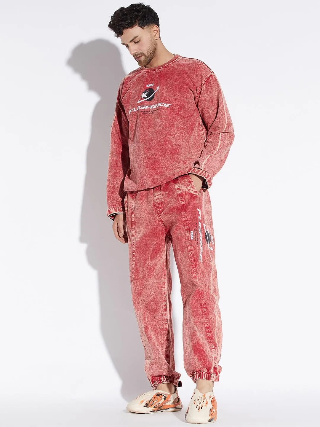 Amber Acid Washed Oversized Sweatshirt and Trackpants Combo Tracksuit