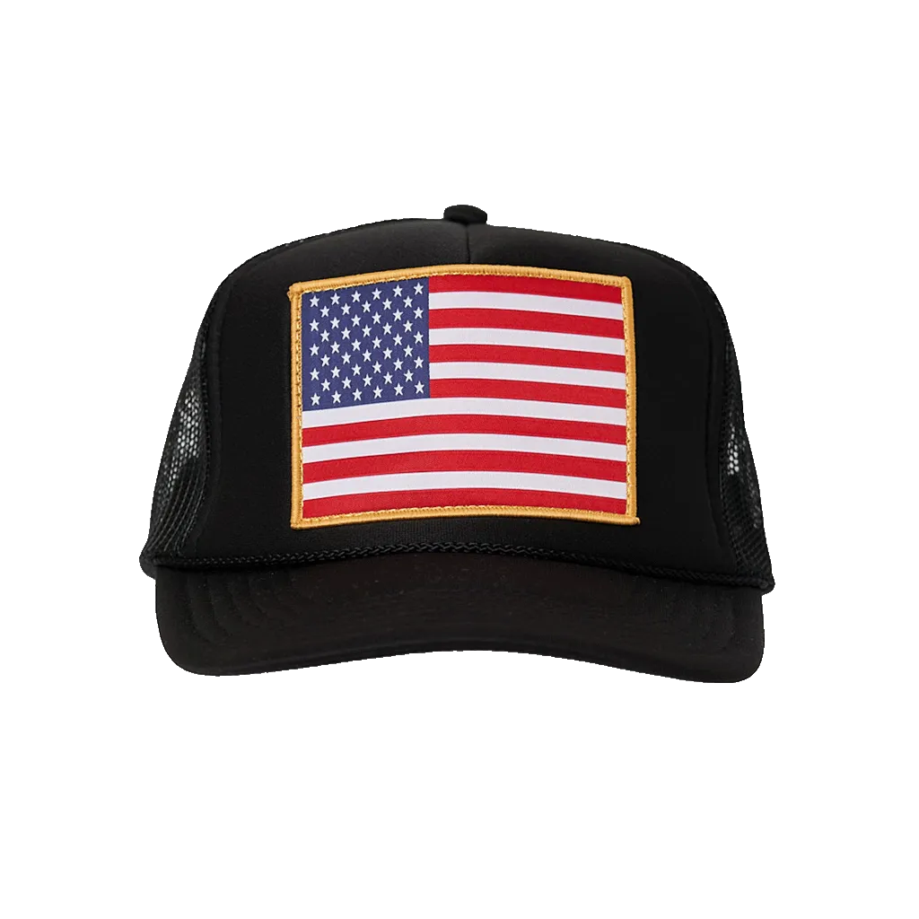 American Flag Patch Trucker Hat