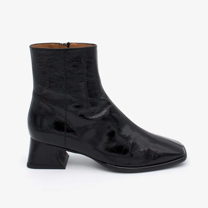 ANGEL ALACRON BLACK LEATHER CREMIA BOOTS