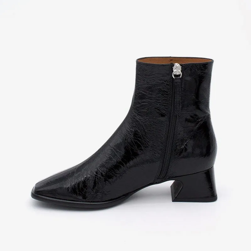 ANGEL ALACRON BLACK LEATHER CREMIA BOOTS