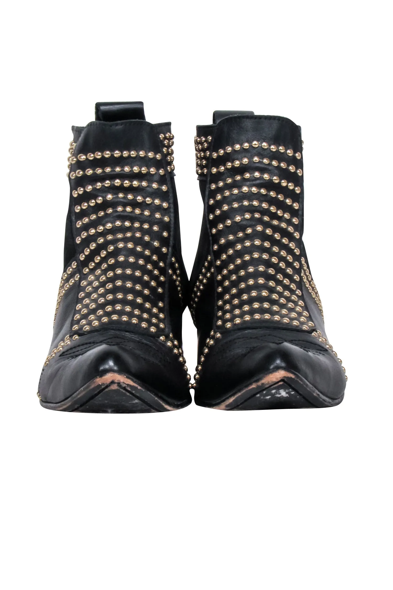 Anine Bing - Black Leather Studded Detail Charlie Short Boots Sz 9