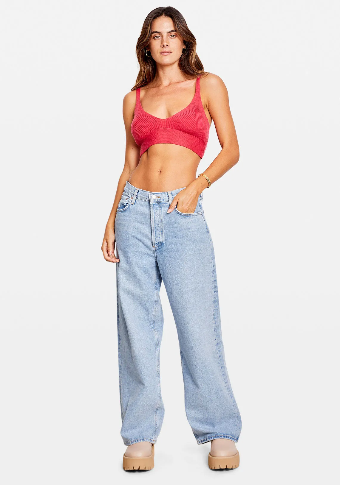 ANNIE KNIT BRALETTE MAGENTA