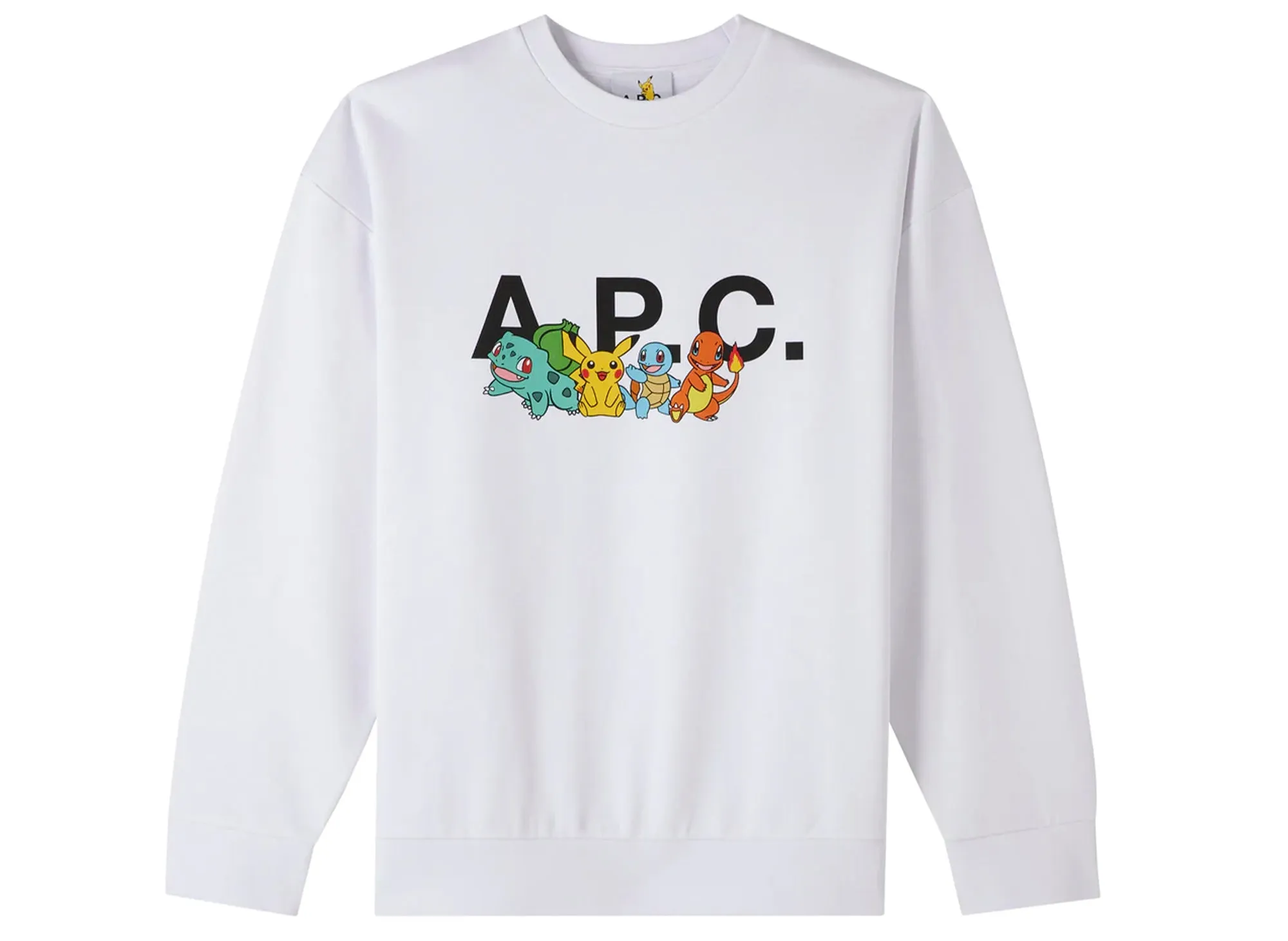 A.P.C. Pokemon Collaboration Crew H Sweatshirt White