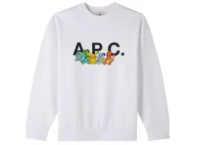 A.P.C. Pokemon Collaboration Crew H Sweatshirt White