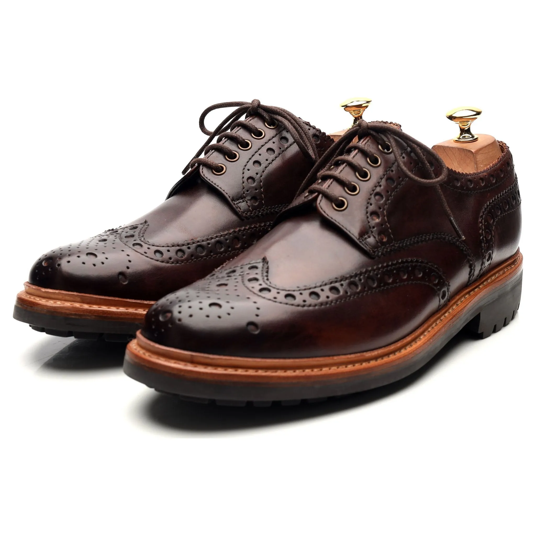 'Archie' Dark Brown Leather Derby Brogues UK 10 G