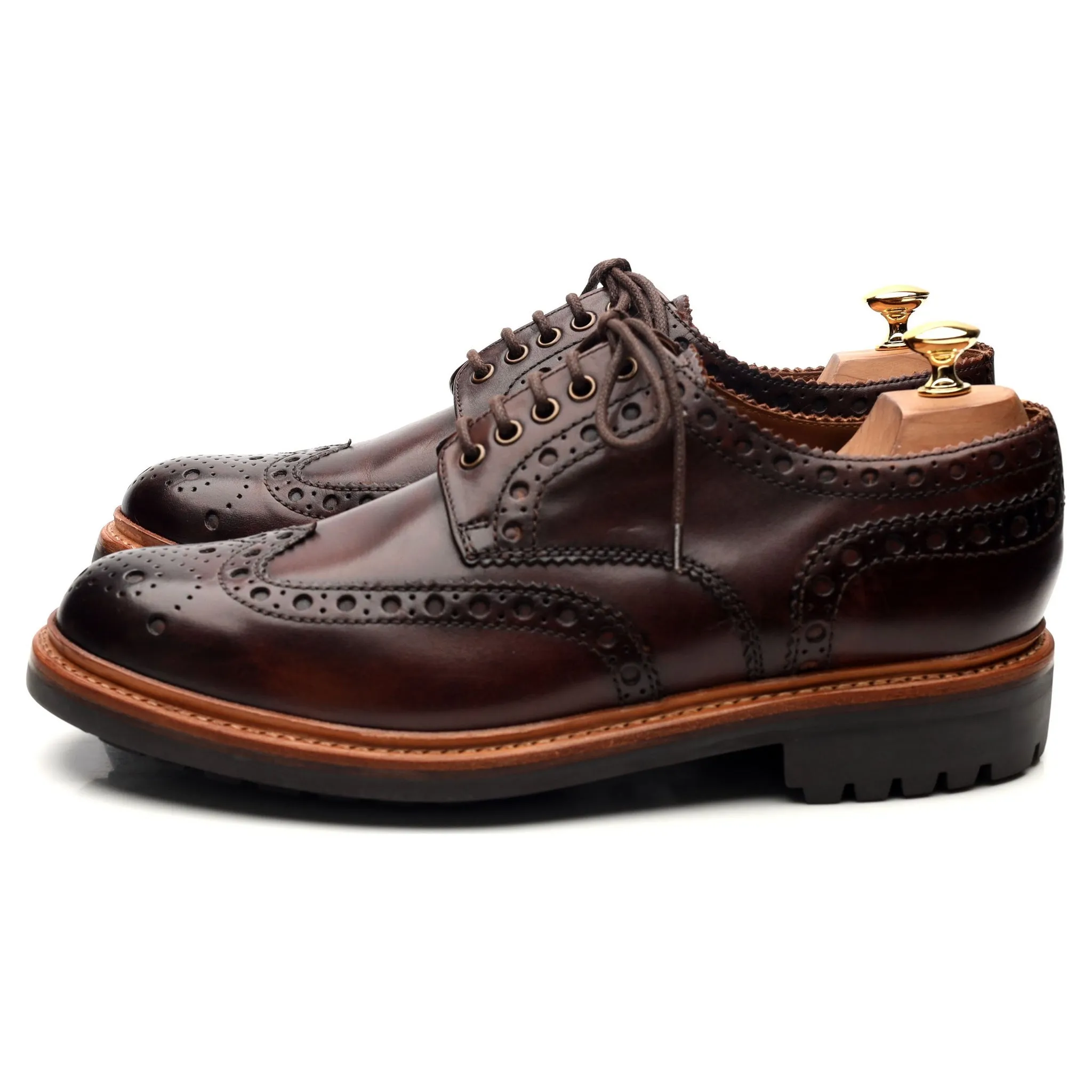 'Archie' Dark Brown Leather Derby Brogues UK 10 G