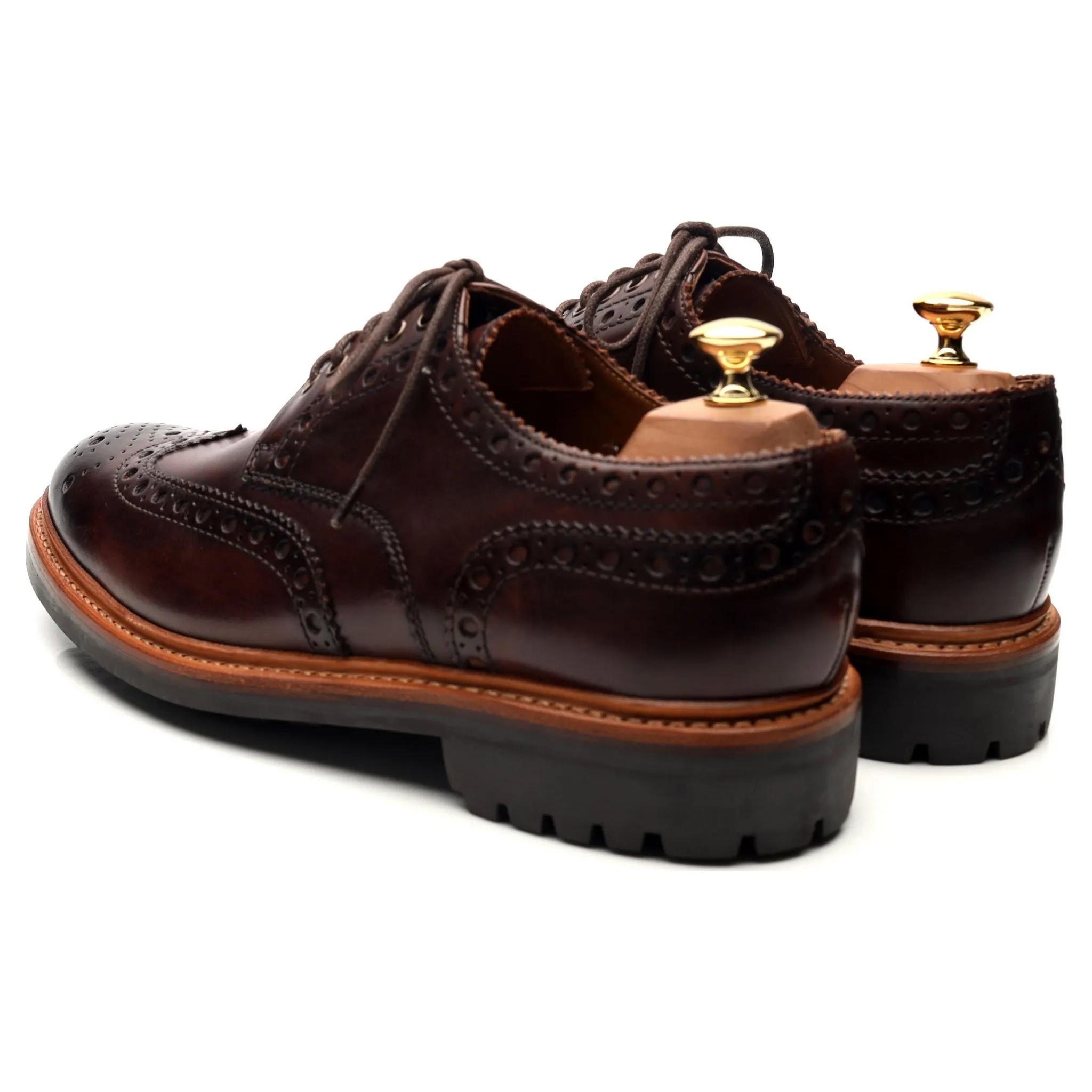 'Archie' Dark Brown Leather Derby Brogues UK 10 G