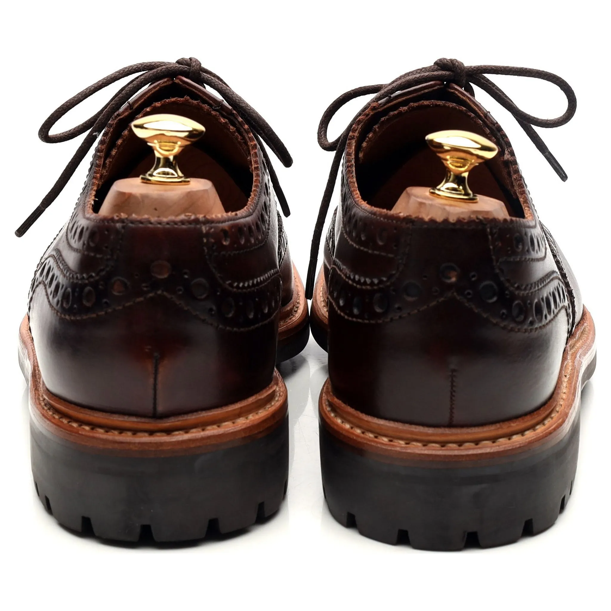 'Archie' Dark Brown Leather Derby Brogues UK 10 G