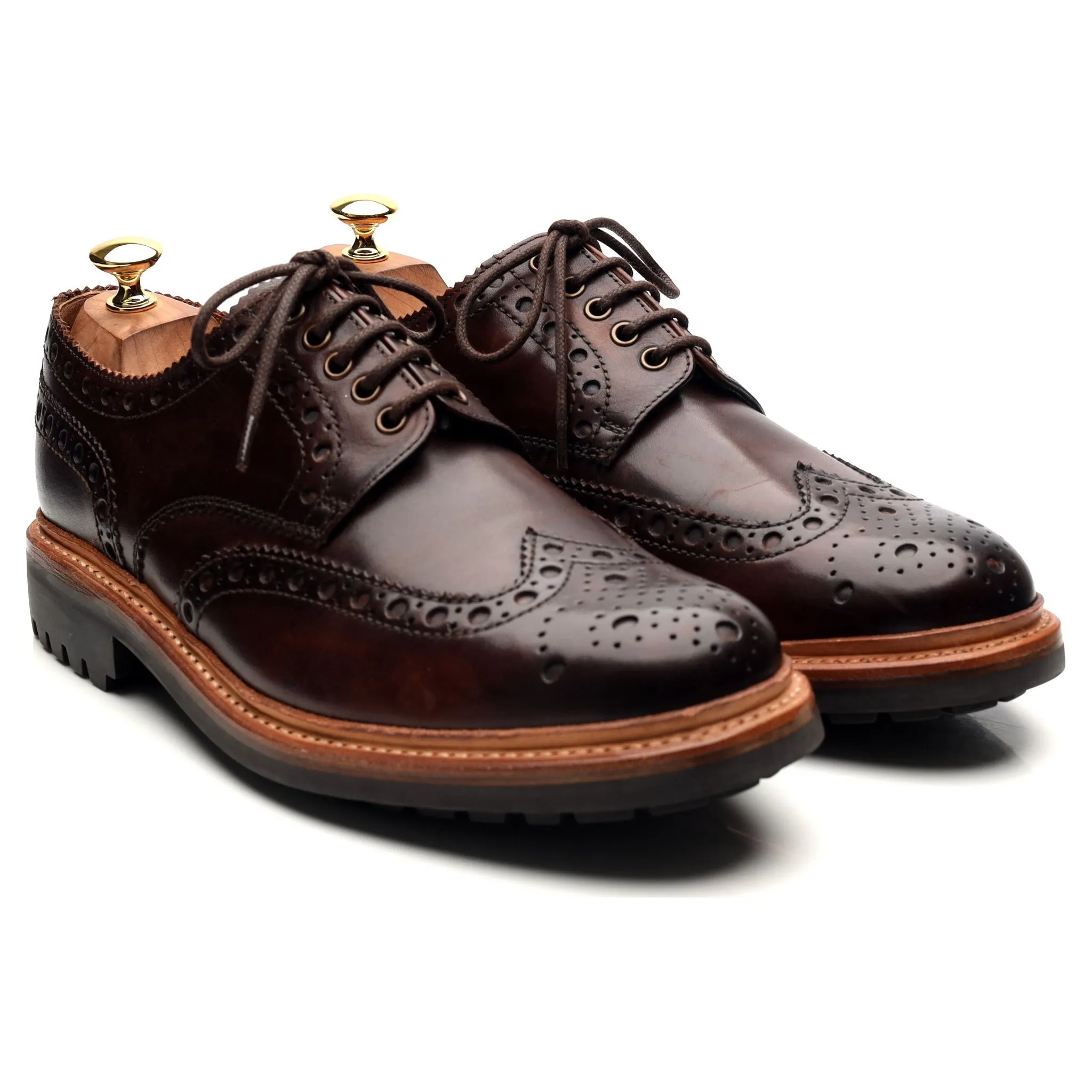 'Archie' Dark Brown Leather Derby Brogues UK 10 G