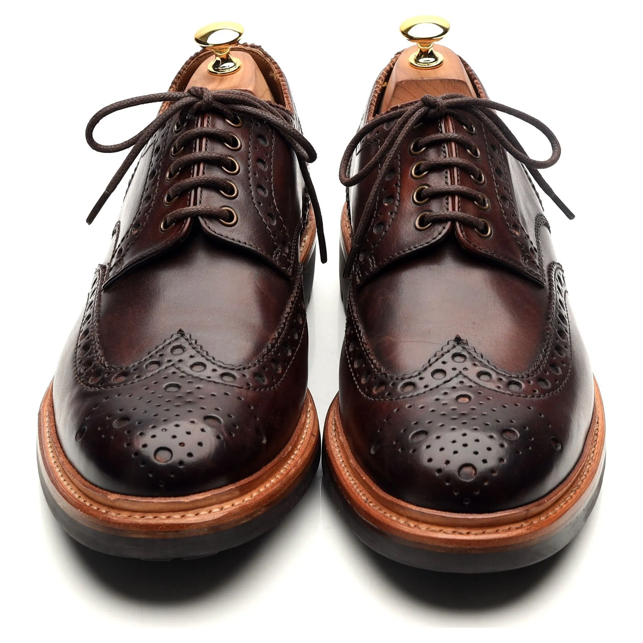 'Archie' Dark Brown Leather Derby Brogues UK 10 G