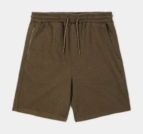 Brown Men's Knit Art Decor Shorts