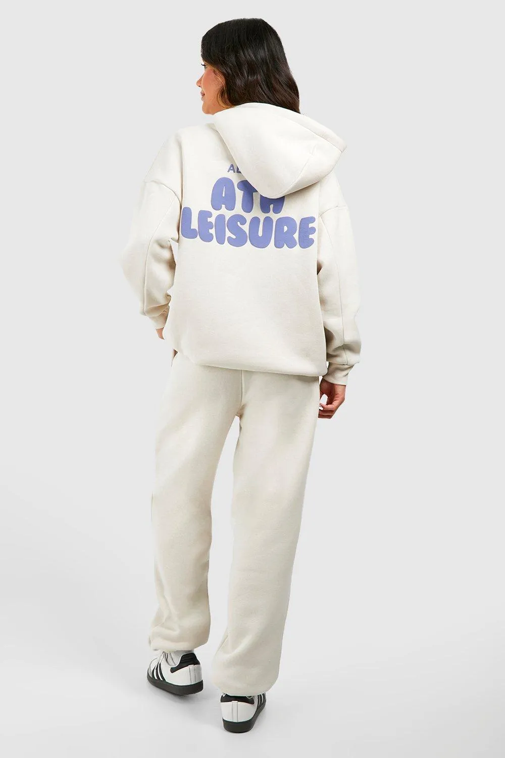 Ath Leisure Puff Print Slogan Hooded Tracksuit