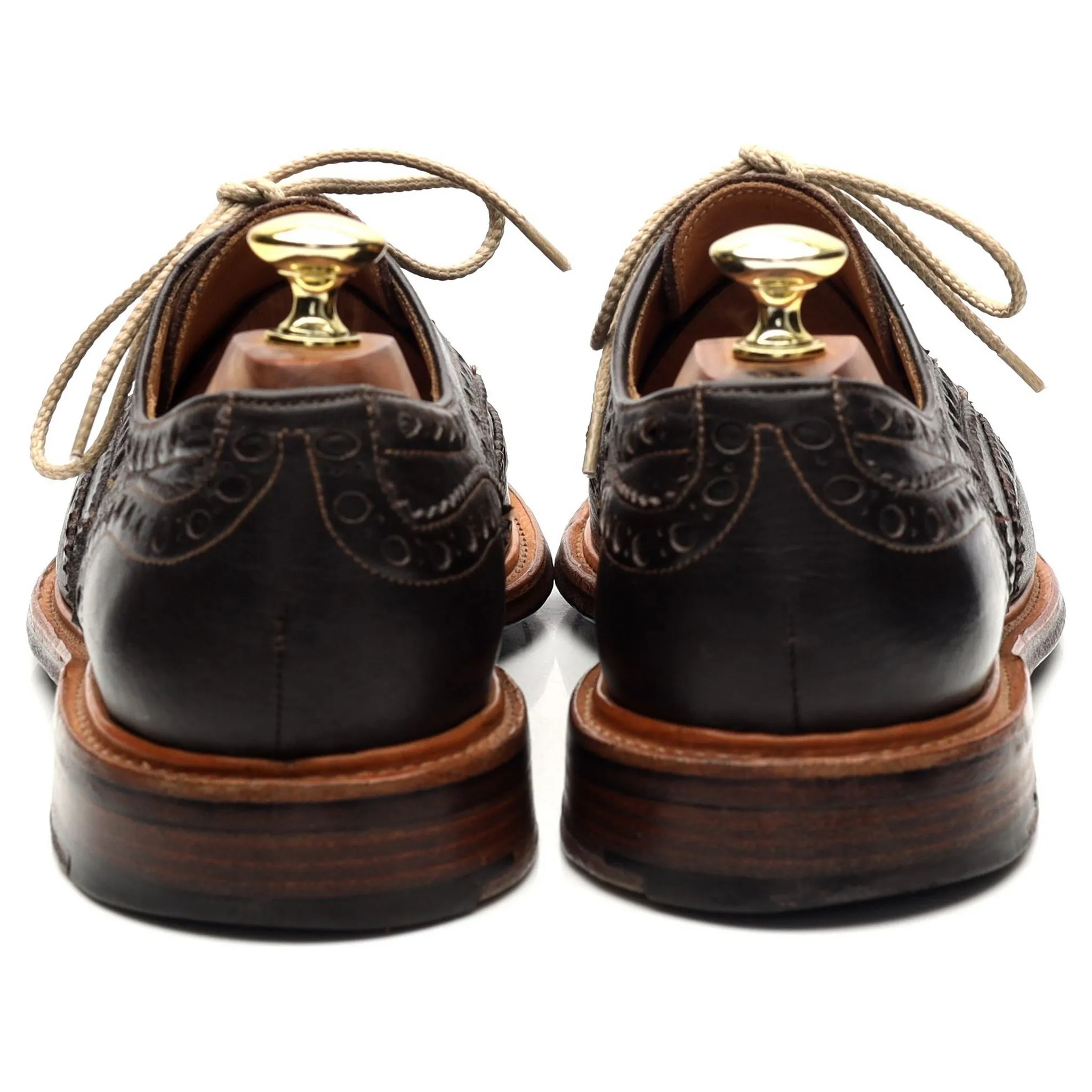 'Avon' Dark Brown Leather Derby Brogue UK 7 F