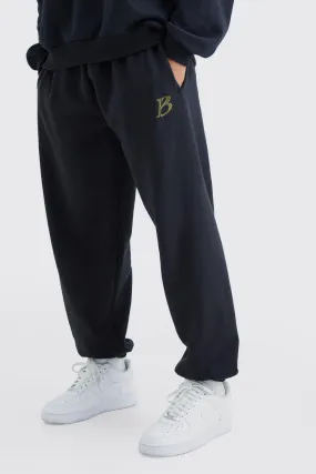 B Man Embroidered Oversized Joggers | boohooMAN UK