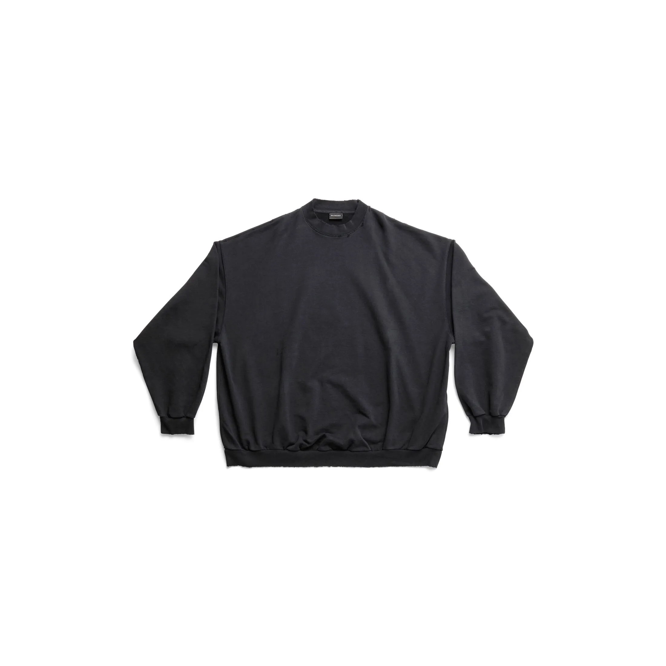 BALENCIAGA SWEATSHIRT OVERSIZED IN BLACK FADED