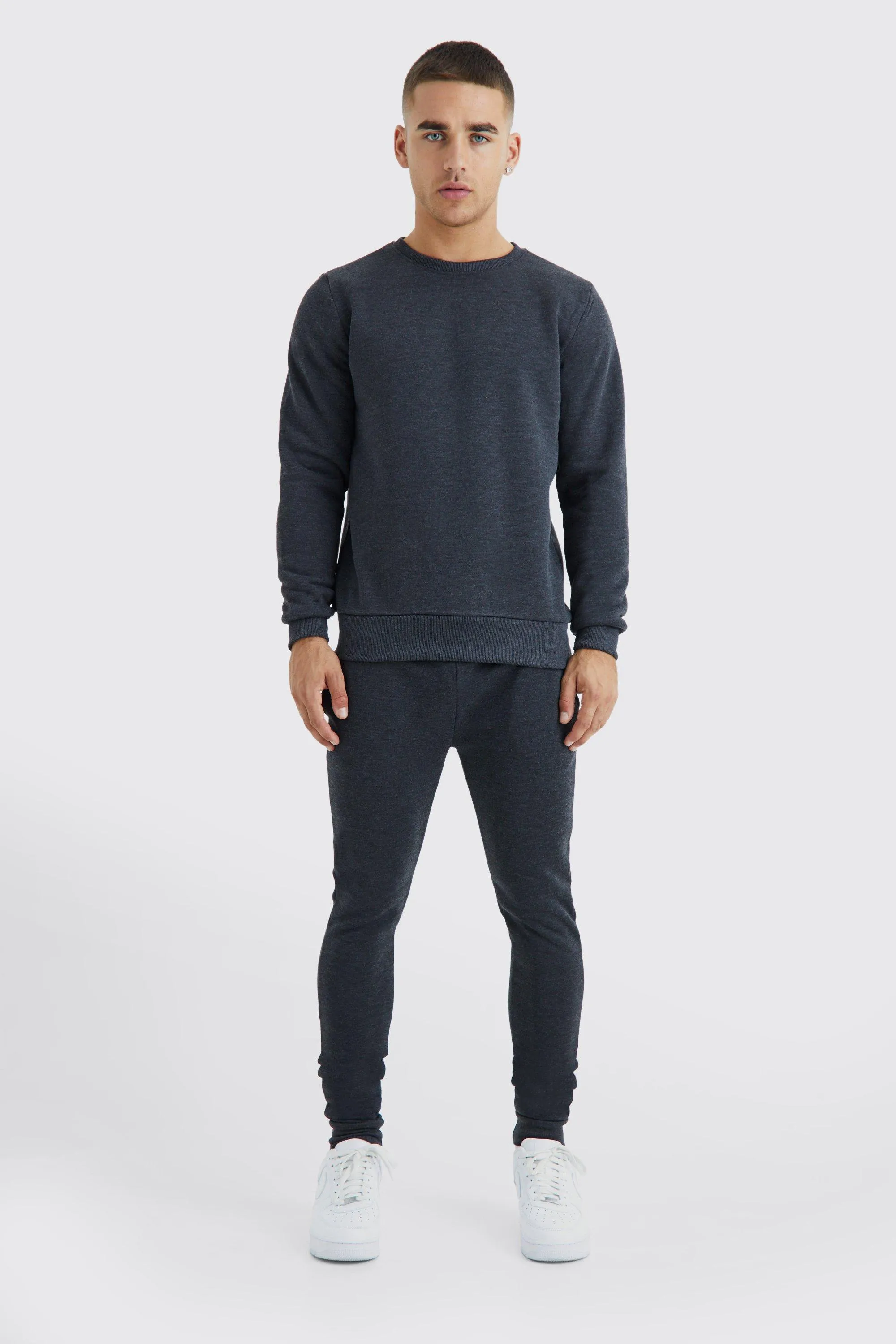 Basic Sweatshirt Tracksuit | boohooMAN UK