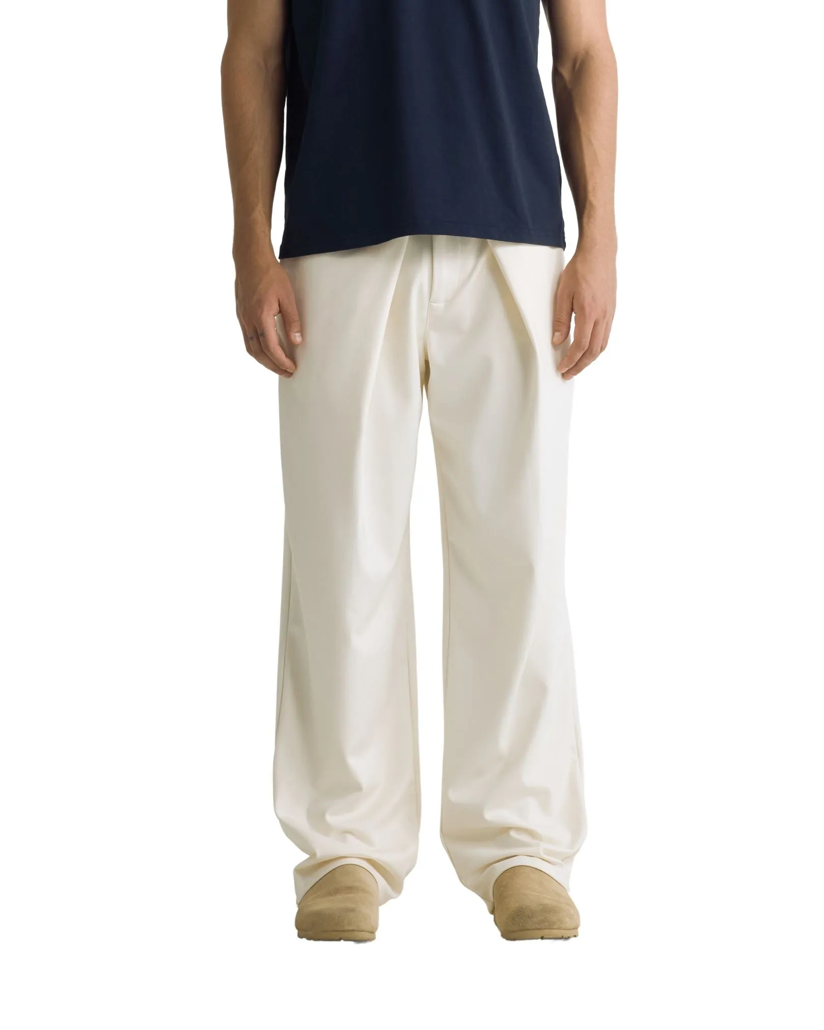 Basics Buckled Tailored Trousers - Cream