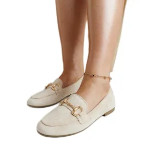 Erminia beige buckle moccasins