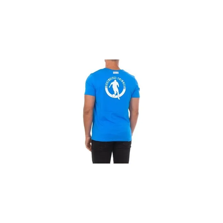 Bikkembergs PUPINO T-Shirt Maniche Corte In Cotone Azzurro