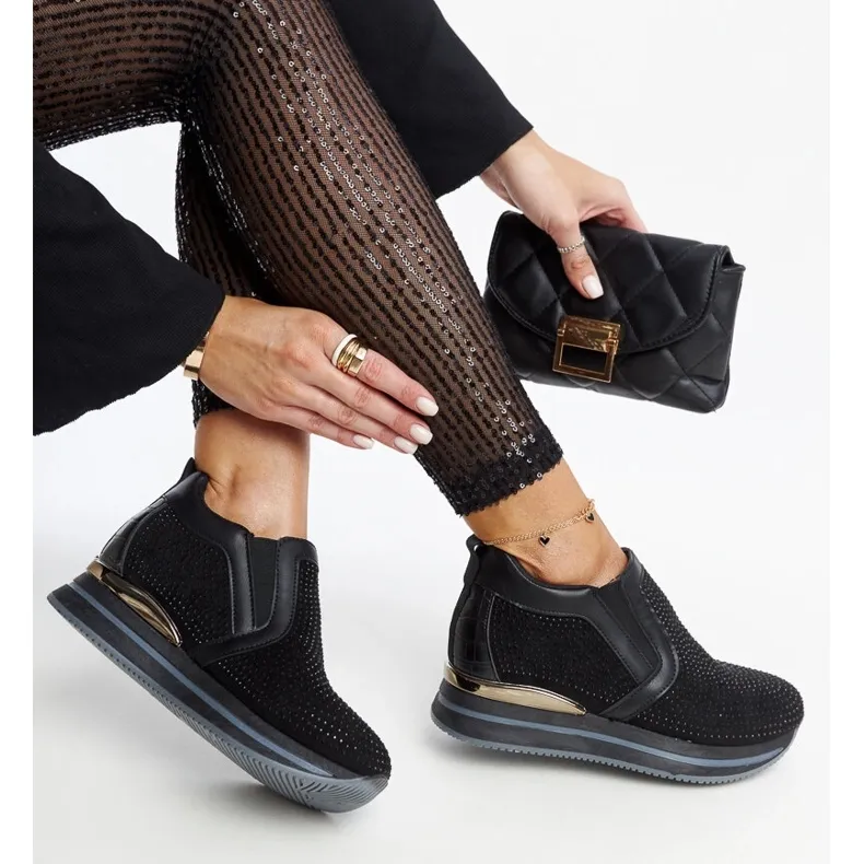 Black Cadelaria wedge sneakers