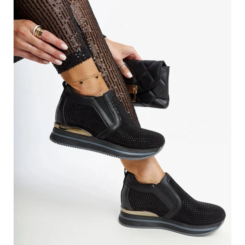 Black Cadelaria wedge sneakers