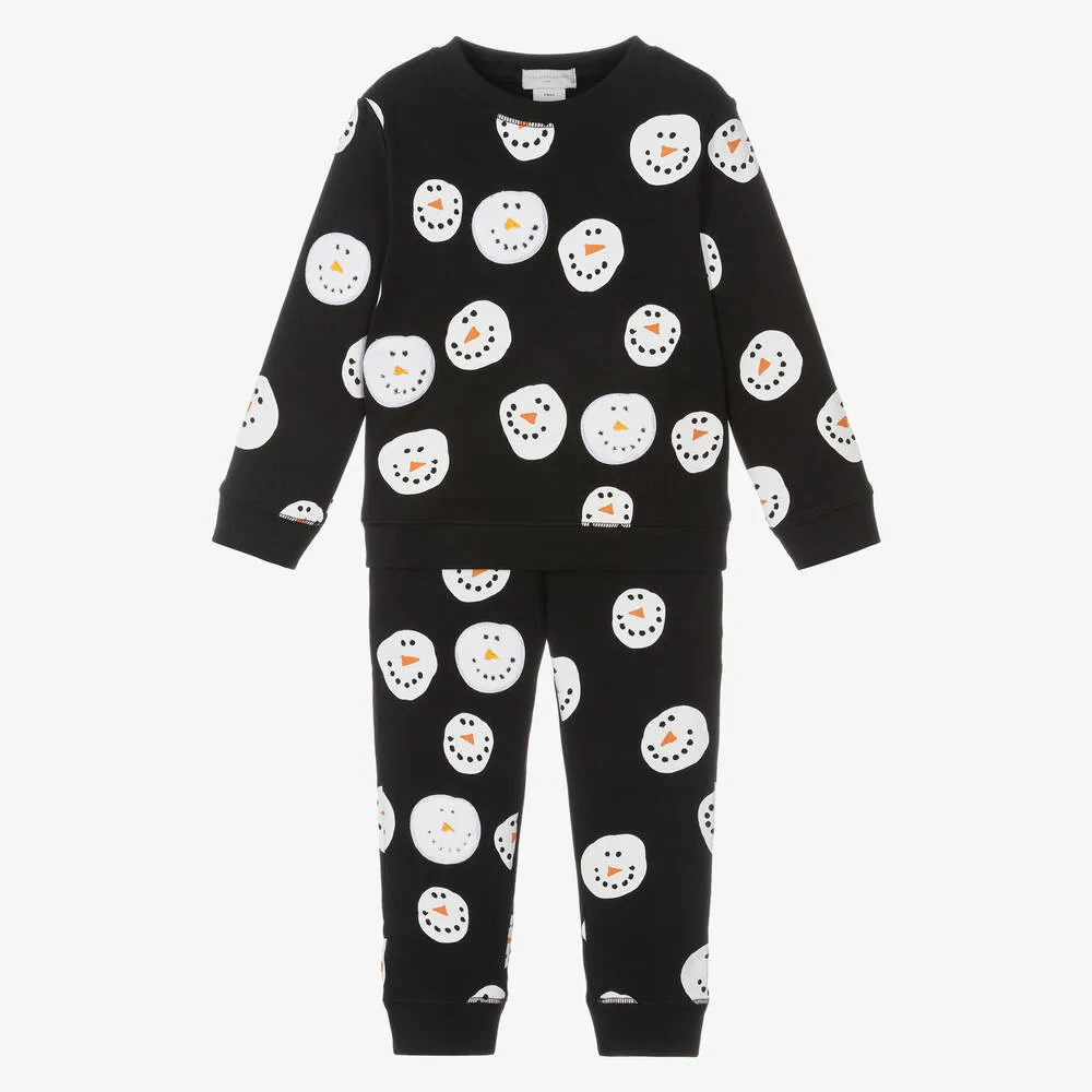 Black Snowman Cotton Tracksuit