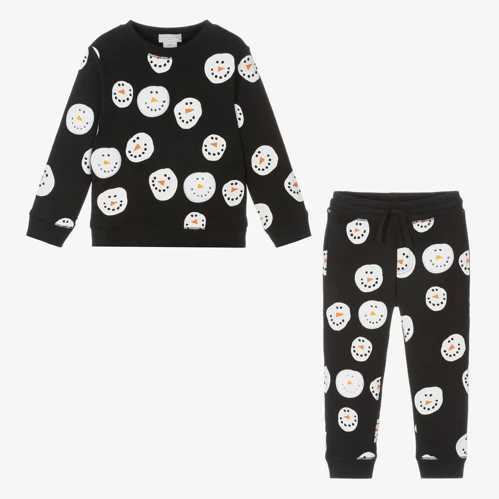 Black Snowman Cotton Tracksuit