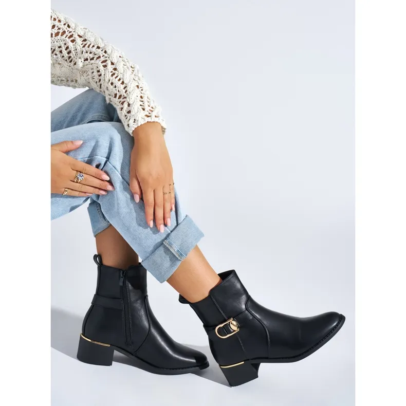 Black elegant ankle boots