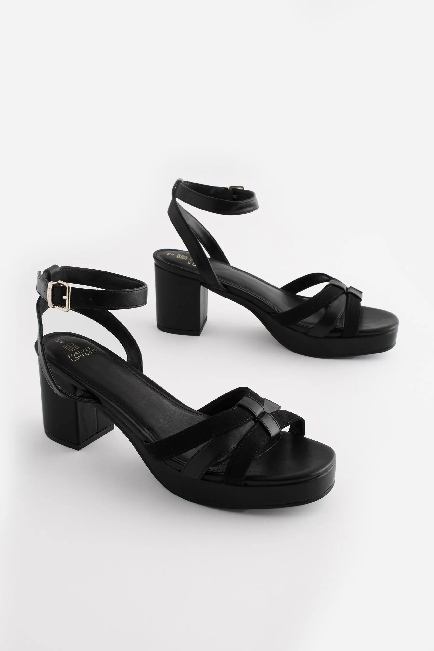 Black Forever Comfort® Low Platform Heels