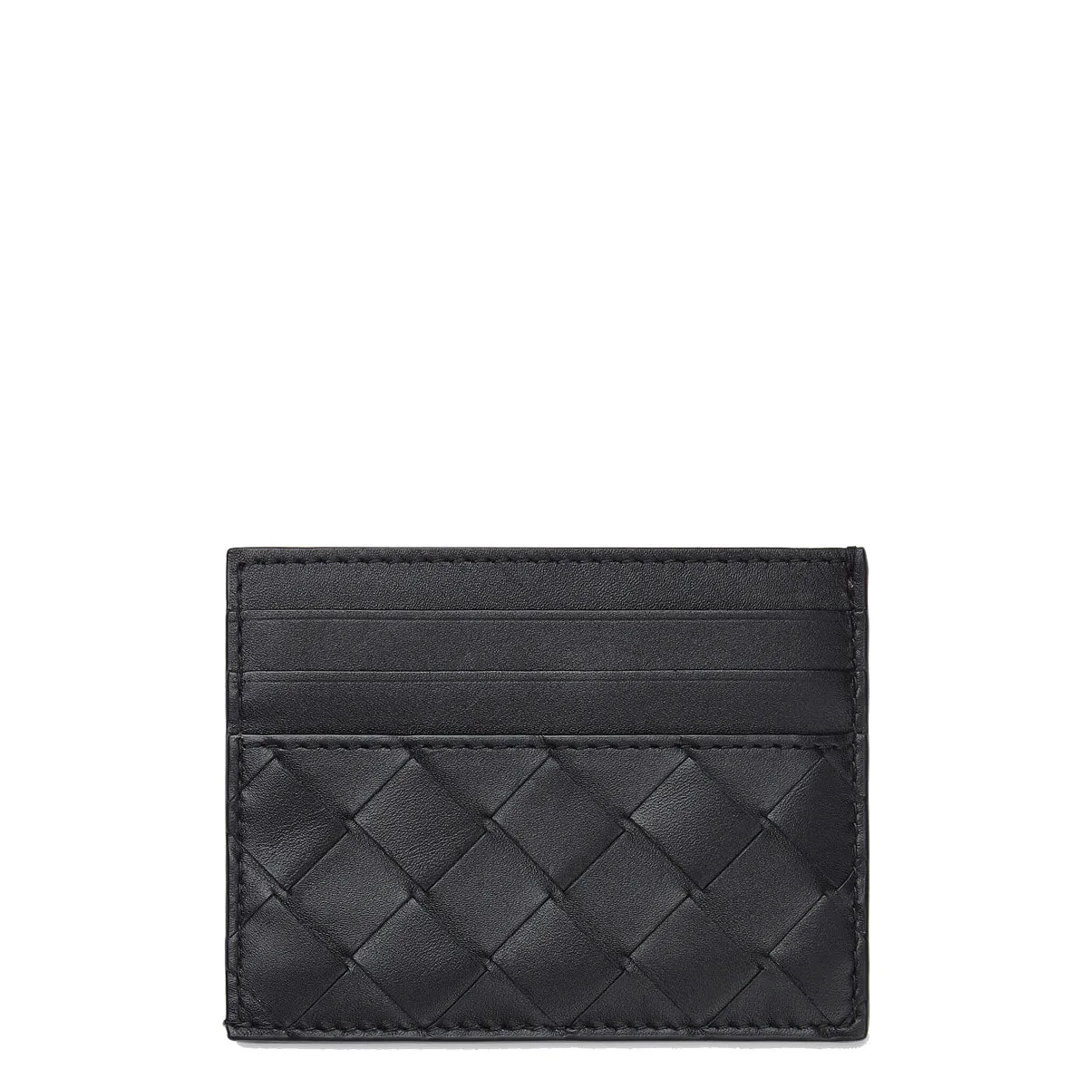 Black Intrecciato Flat Card Holder - Buy Now