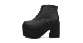 Chunky Heeled Punk Boots with Black Lace-Up Platforms