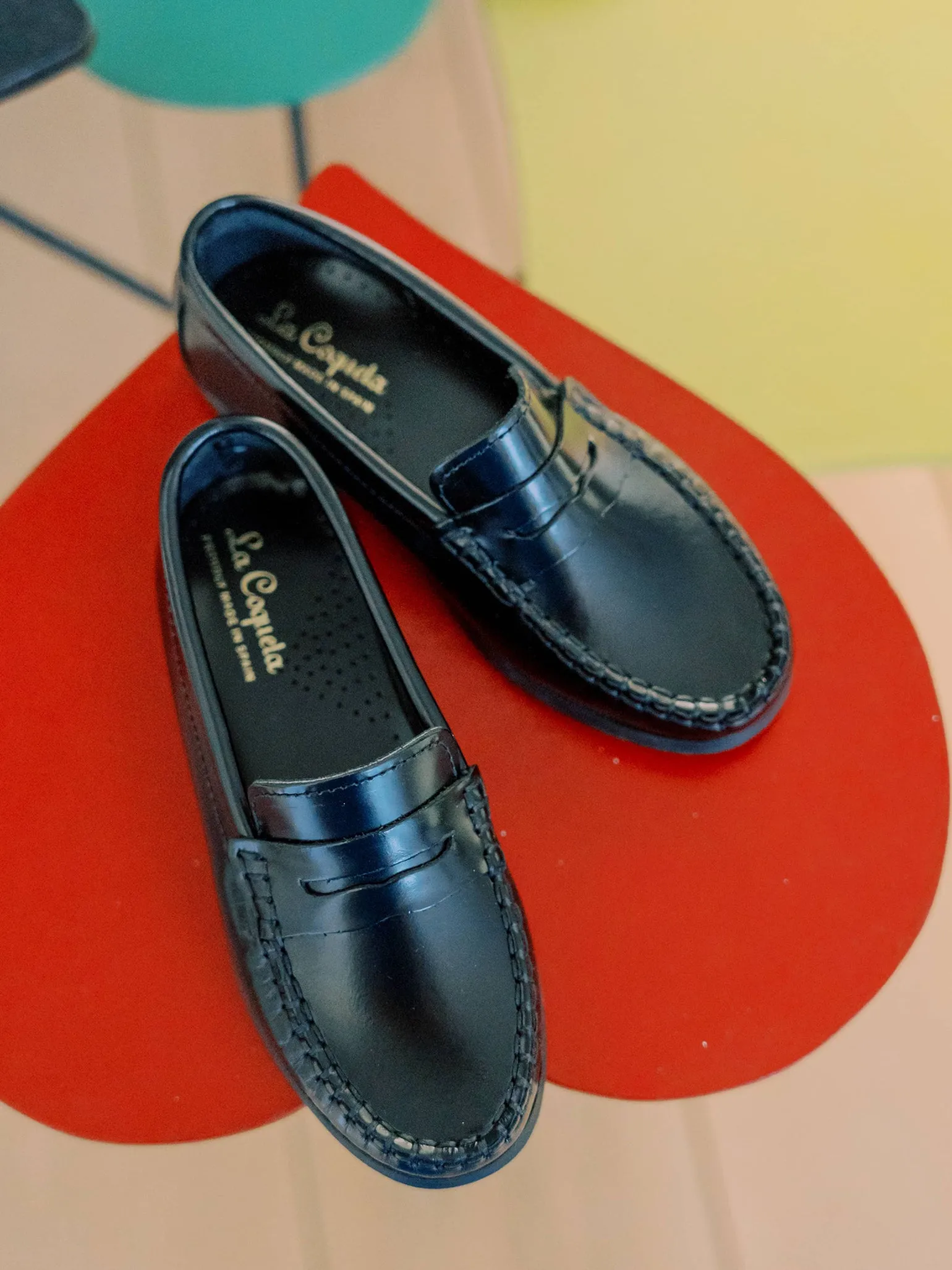 Black Leather Castellanos Loafer Shoes