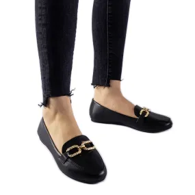 Black moccasins with Sovera buckle