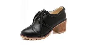 Vintage Black Oxford Women's High Heels